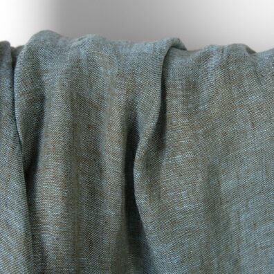 Leinenstoff grün-blau meliert transparent gewaschen, weich, geschmeidig