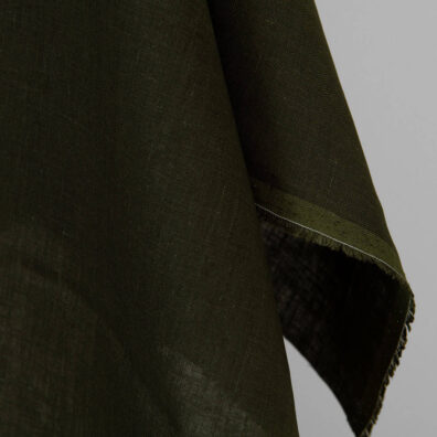 Dunkler moosgrüner Leinenstoff 150cm breit