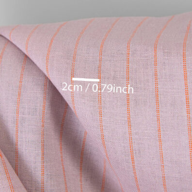 Leinenstoff fliederfarbig-orange gestreift 150cm breit