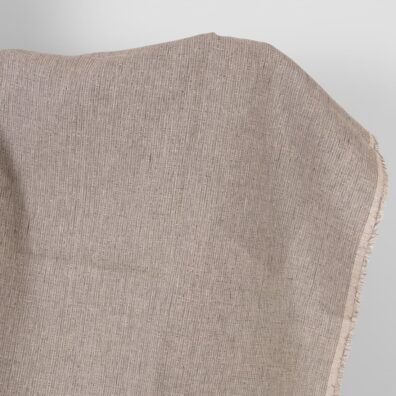 Leinenstoff mit rosa-braunen gemusterten Streifen