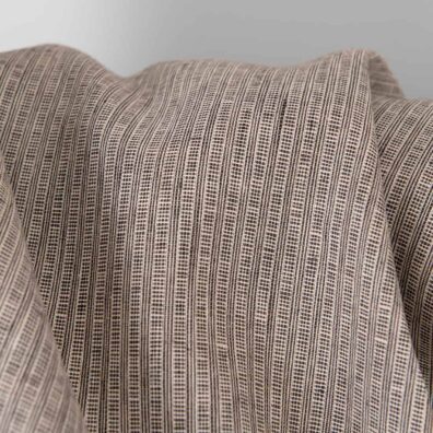 Leinenstoff rosa-braun gemustert, gestreift