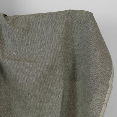 Leinenstoff grünlich-schwarz gemustert gestreift