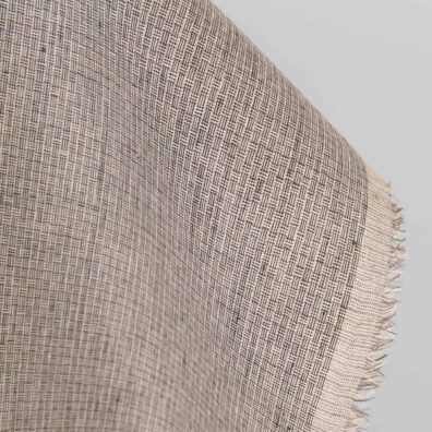 Leinenstoff rosa-braun gemustert (stilisierte Karos)