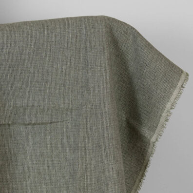 Leinenstoff grünlich-schwarz gemustert