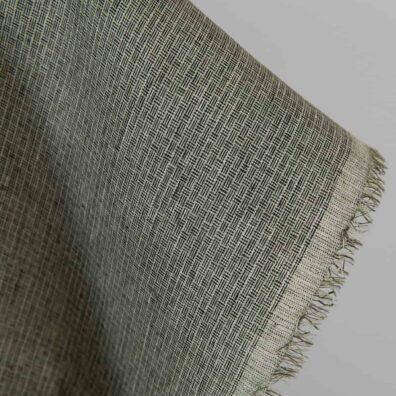 Leinenstoff grünlich-schwarz gemustert 150cm breit