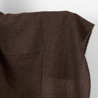 Leinenstoff schwarz-karamell gestreift