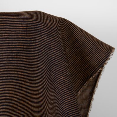 Leinenstoff schwarz-karamell gestreift 150cm breit