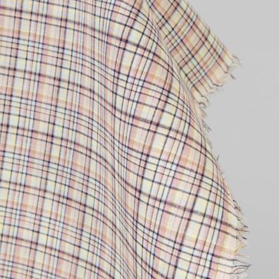 Leinenstoff pastellfarbig-dunkelblau kariert 150cm breit