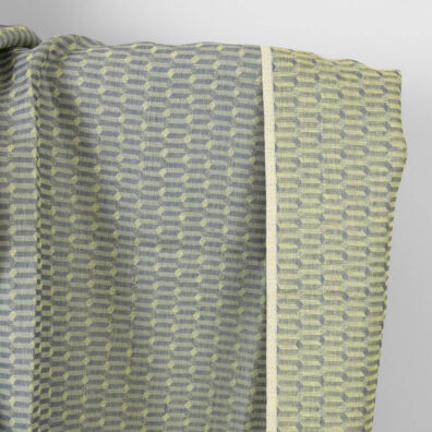 Leinenstoff grau-hellgelb gemustert