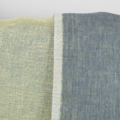 Leinenstoff grau-hellgelb doppelseitig zweischichtig