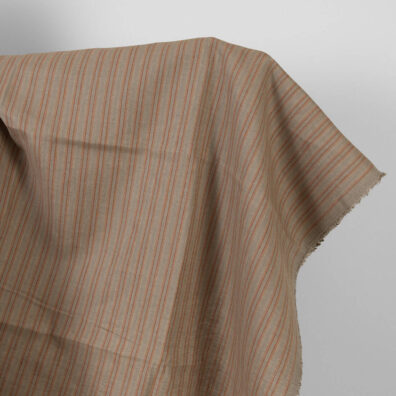 Leinenstoff beige-orange gestreift