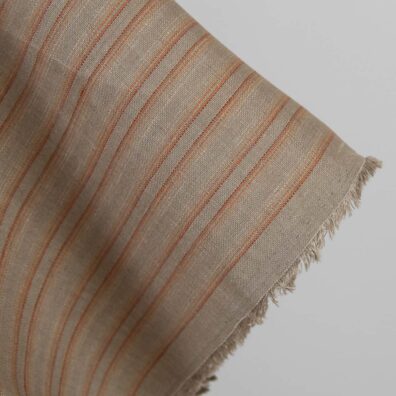 Leinenstoff beige-orange gestreift 150cm breit