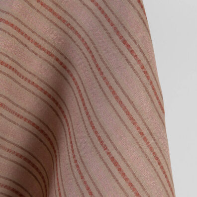 Beiger Leinenstoff mit braunen gemusterten Streifen 150cm breit