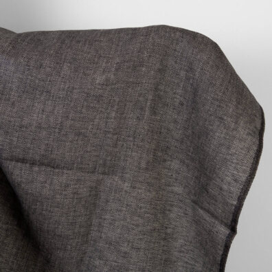 Leinenstoff in Fischgratbindung schwarz-naturgrau