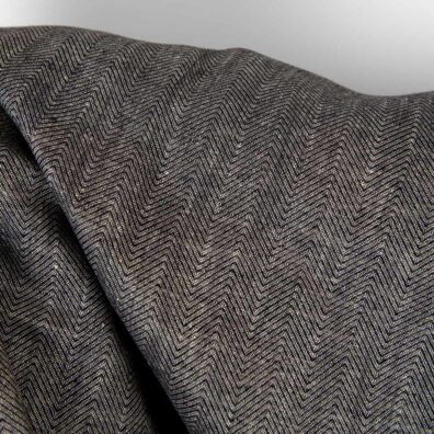 Leinenstoff in Fischgratbindung schwarz-naturgrau 150cm breit