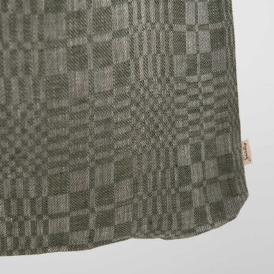 LEGGO Leinentasche moosgrün-naturgrau kariert, in Köperbindung gewebt