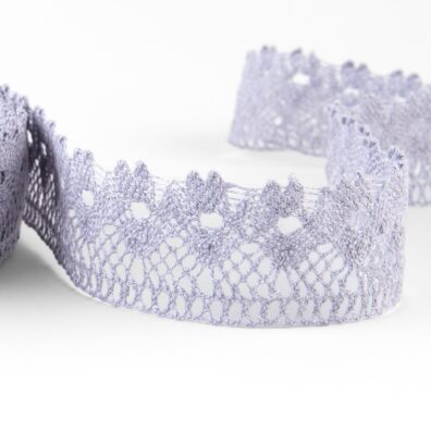 Leinenspitze grauviolett 3,5 cm breit