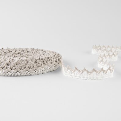 Leinenspitze naturgrau-weiß Nr. 91