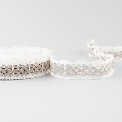 Leinenspitze naturgrau-weiß Nr. 98