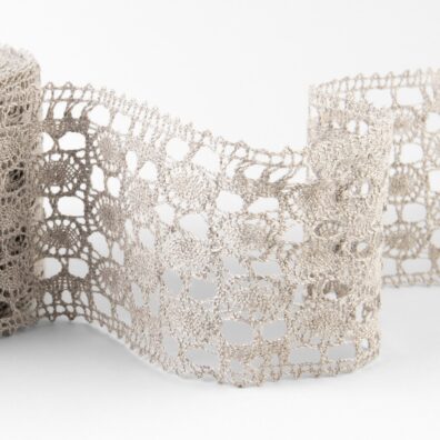 Leinenspitze naturgrau 8cm breit