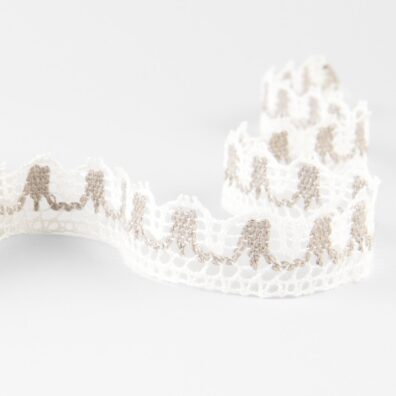 Leinenspitze naturgrau-weiß 2cm breit