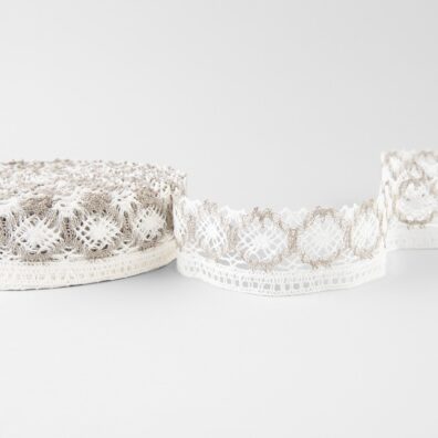 Leinenspitze naturgrau-milchweiß Nr. 95