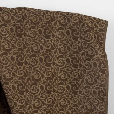 Halbleinen braun und naturfarben Jacquard goldglänzend