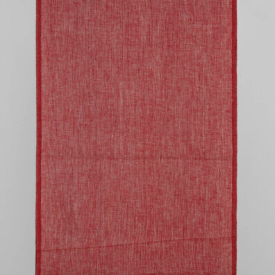 Schmaler Leinenstoff rot und naturfarben meliert