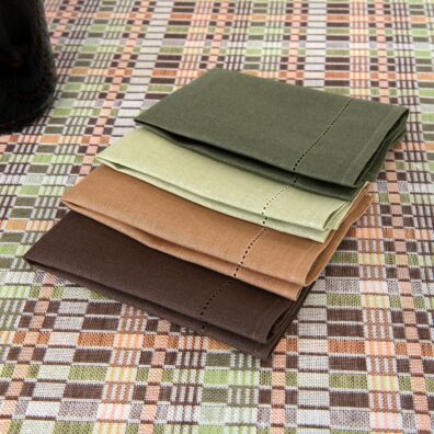 VIOLA Tischläufer braun grün, mit passenden Servietten