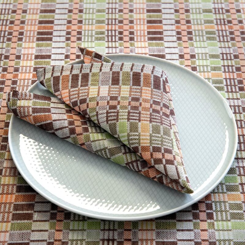 VIOLA Serviette braun gr&uuml;n