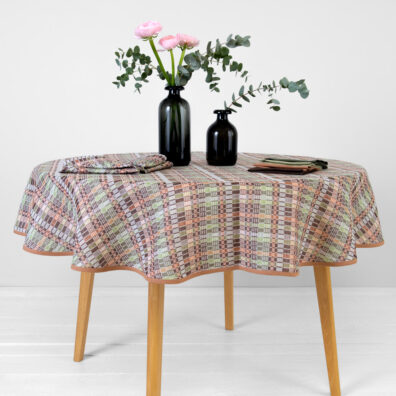 VIOLA runde (ovale) Tischdecke braun grün